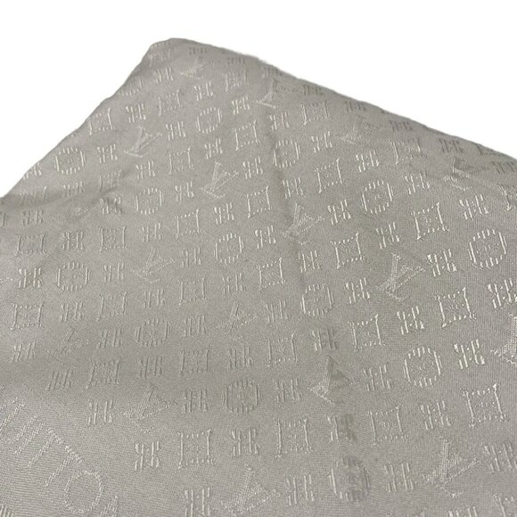 Auth LOUIS VUITTON Shawl Evermore M77647 Silver - QB2282 Scarf Silk Wool - Picture 6 of 7